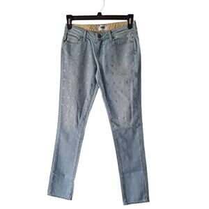 Paige Womens Light Wash Mid Rise Jimmy Jimmy Boyfriend Skinny Jeans - Size 25